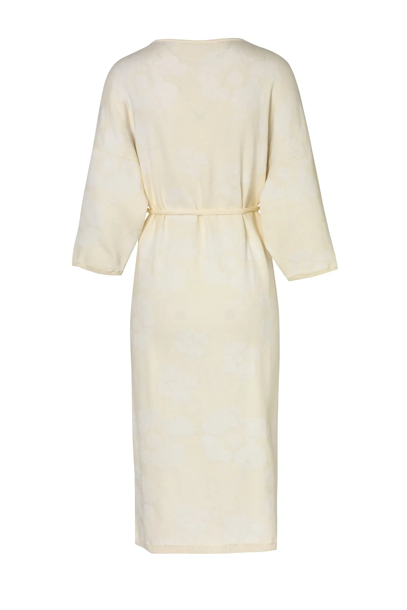 Alba Knit Cotton Jacquard Cardigan / Ivory Maxi Flowers