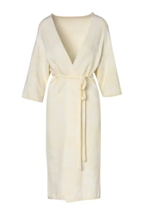 Alba Knit Cotton Jacquard Cardigan / Ivory Maxi Flowers