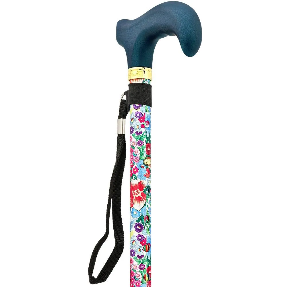 Beautiful Bouquet: Adjustable Folding Cane Wooden Handle