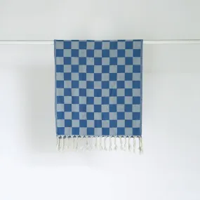 BLUE CHECK TURKISH HAND TOWEL