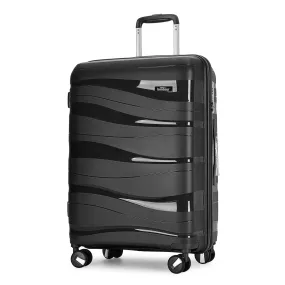 Bontour 'Flow' 4-wheeled cabin suitcase with TSA lock, 55x38x20cm, Black