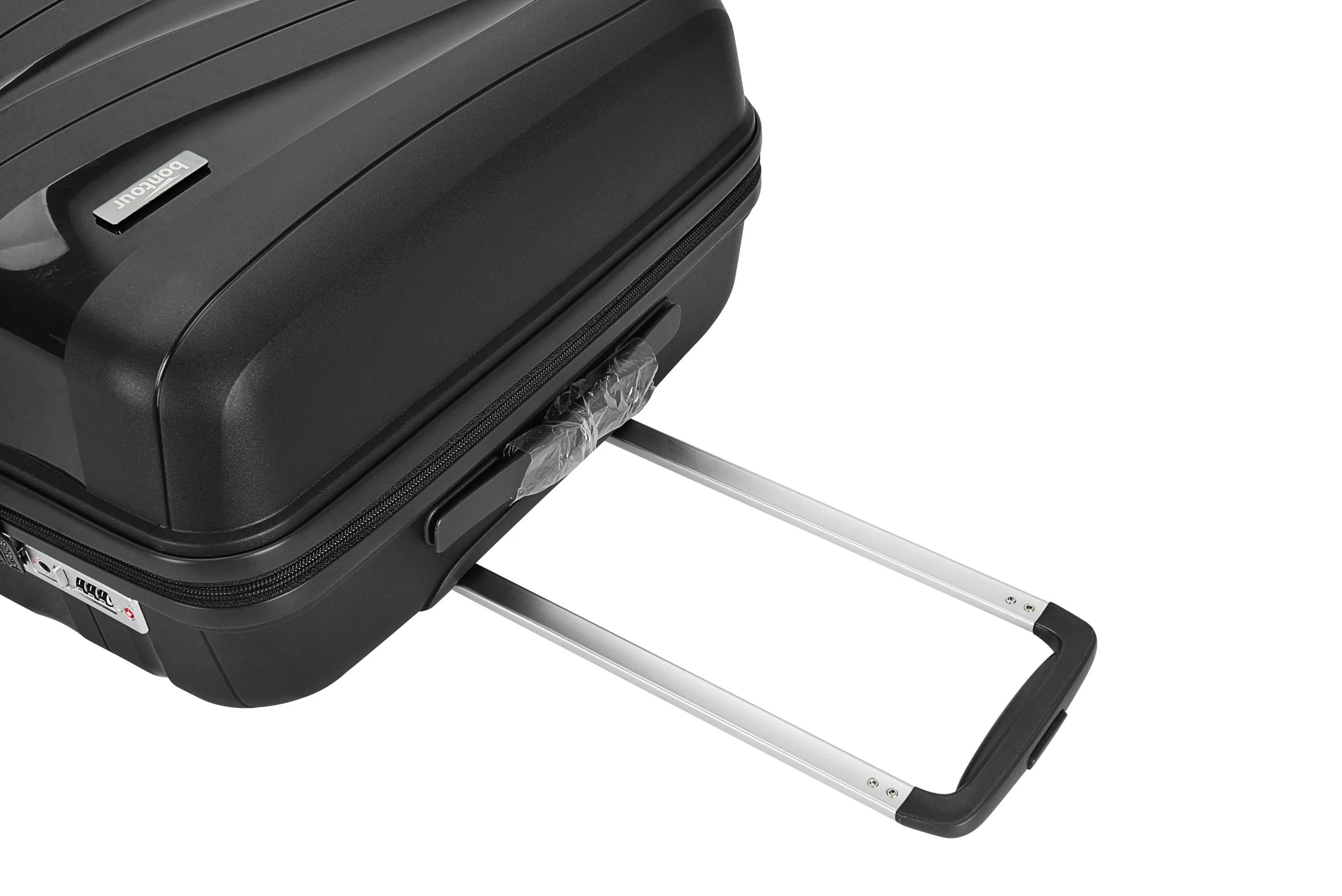 Bontour 'Flow' 4-wheeled cabin suitcase with TSA lock, 55x38x20cm, Black