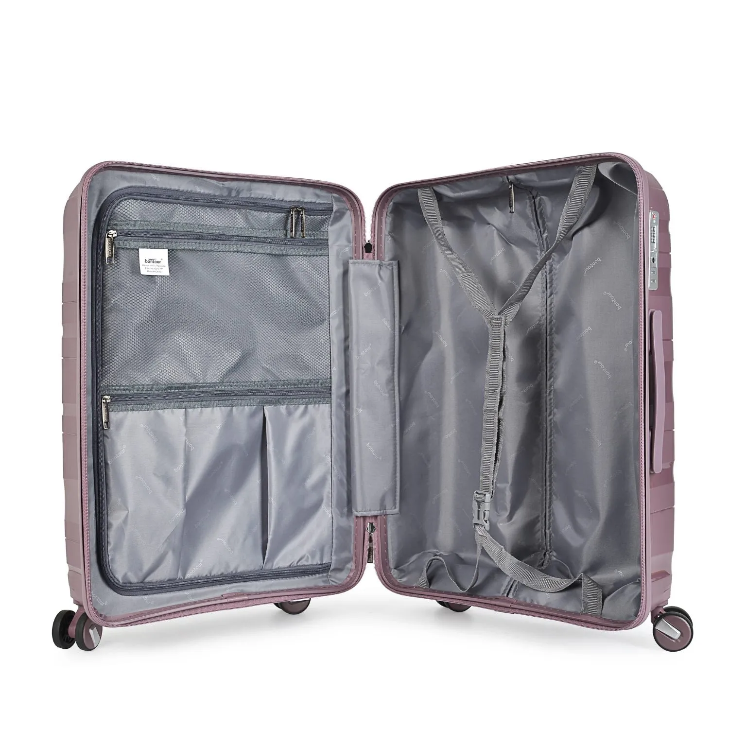 BONTOUR "Flow" 4-wheel suitcase 76x51x31 cm with TSA lock, size L, Lavender