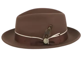 Brown Men's Steven Land Wool Fedora Hat Style No-Bogart