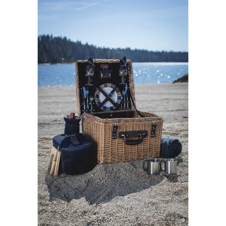 Canterbury Picnic Basket, Navy with Plaid
