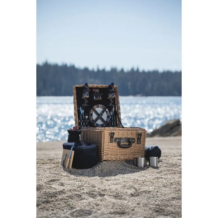 Canterbury Picnic Basket, Navy with Plaid