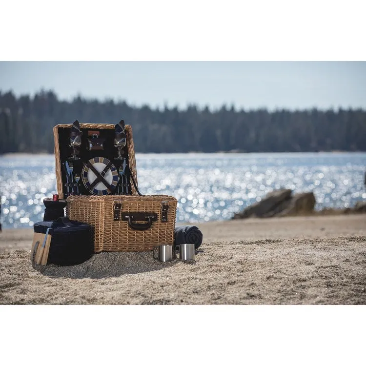 Canterbury Picnic Basket, Navy with Plaid