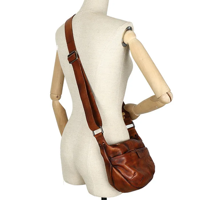 Casual Ladies Brown Leather Crossbody Purse Cross Shoulder Bag