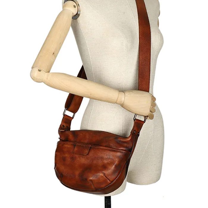 Casual Ladies Brown Leather Crossbody Purse Cross Shoulder Bag