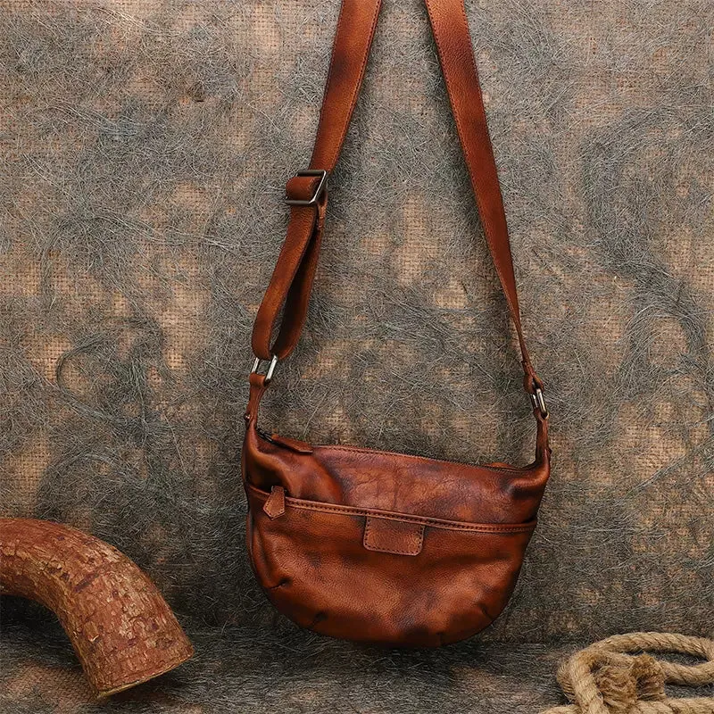 Casual Ladies Brown Leather Crossbody Purse Cross Shoulder Bag