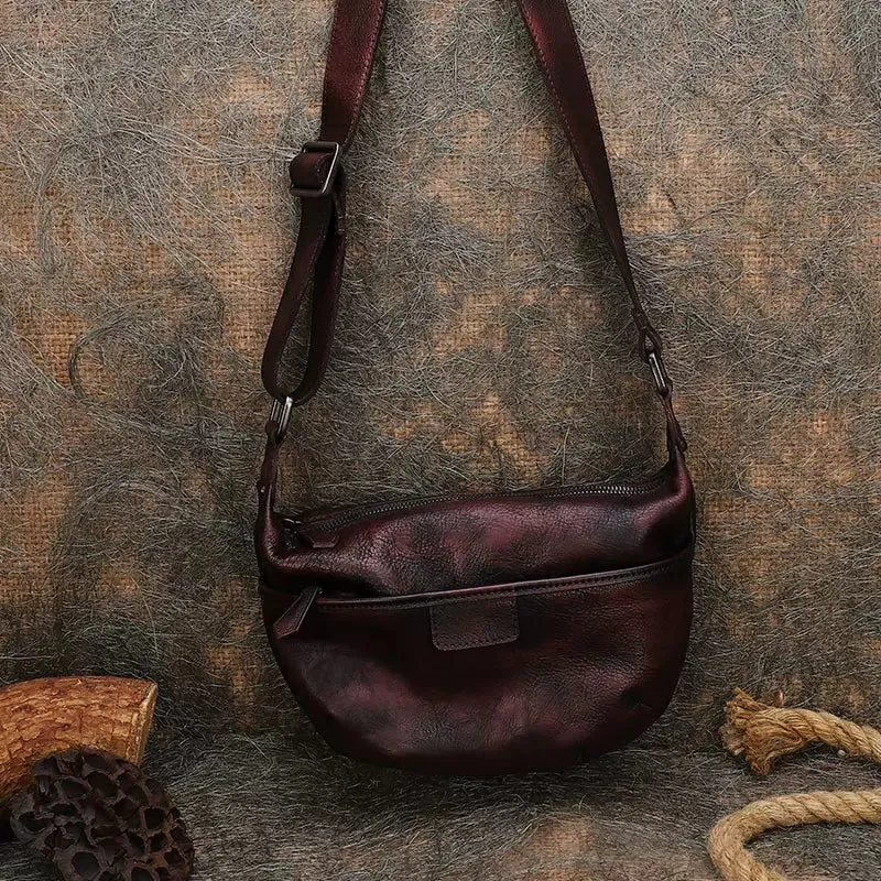 Casual Ladies Brown Leather Crossbody Purse Cross Shoulder Bag