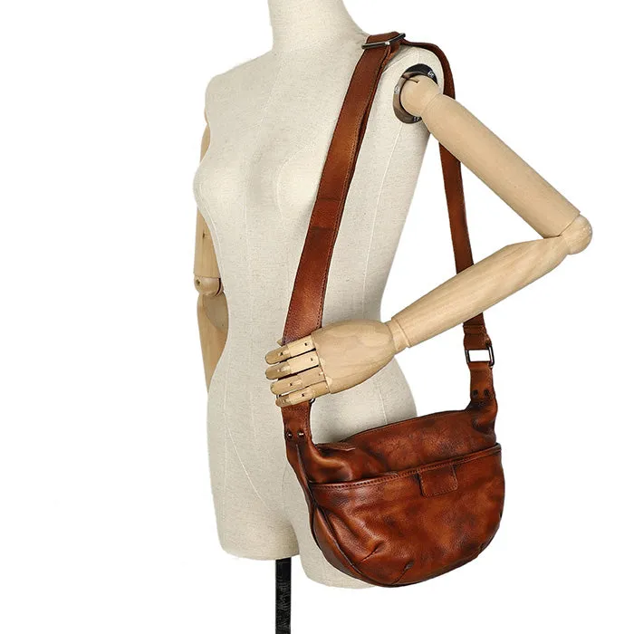 Casual Ladies Brown Leather Crossbody Purse Cross Shoulder Bag