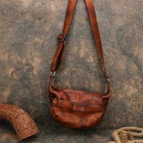 Casual Ladies Brown Leather Crossbody Purse Cross Shoulder Bag
