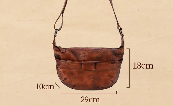 Casual Ladies Brown Leather Crossbody Purse Cross Shoulder Bag
