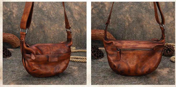 Casual Ladies Brown Leather Crossbody Purse Cross Shoulder Bag