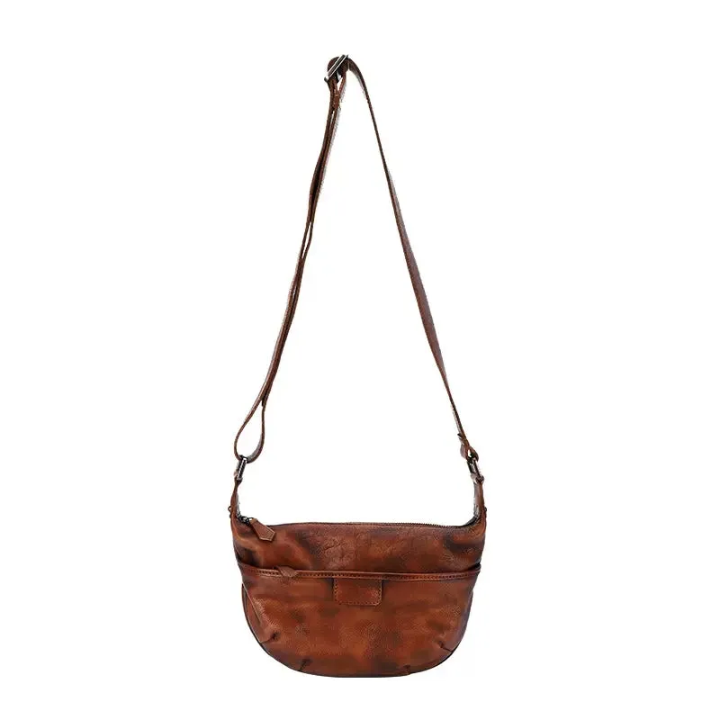Casual Ladies Brown Leather Crossbody Purse Cross Shoulder Bag