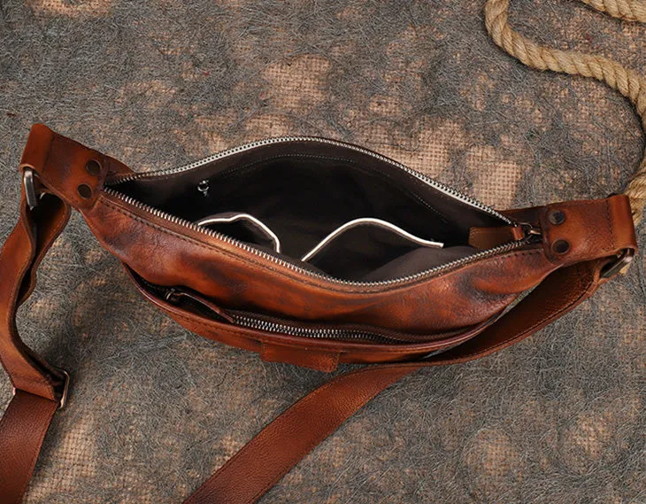 Casual Ladies Brown Leather Crossbody Purse Cross Shoulder Bag