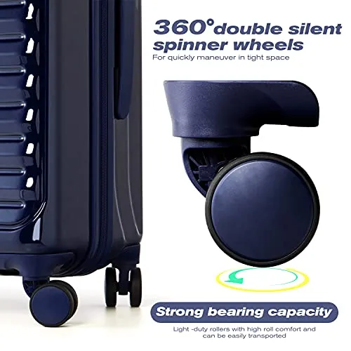 Coolife Luggage Suitcase 3 Piece Set expandable - ABS PC Orange