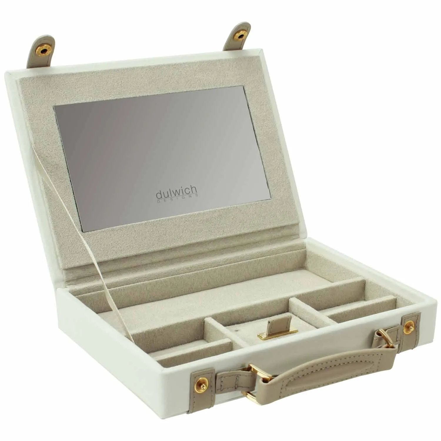 Dulwich Designs Belgravia Large Jewellery Box 71023 Cream Leather