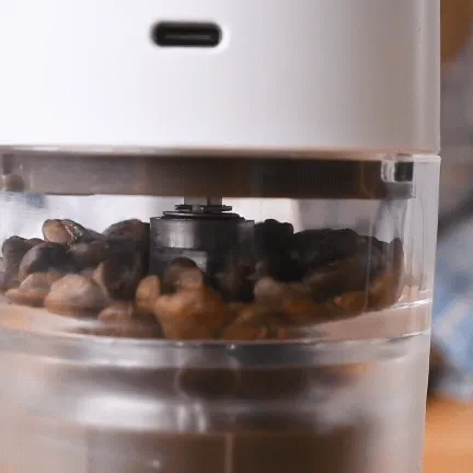 Electric and Portable Mini Coffee Grinder - 2 in 1 USB Hand Crank Coffee Machine with Handle
