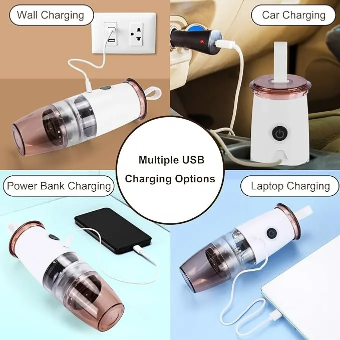 Electric and Portable Mini Coffee Grinder - 2 in 1 USB Hand Crank Coffee Machine with Handle