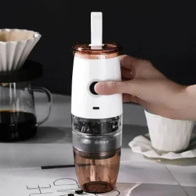 Electric and Portable Mini Coffee Grinder - 2 in 1 USB Hand Crank Coffee Machine with Handle