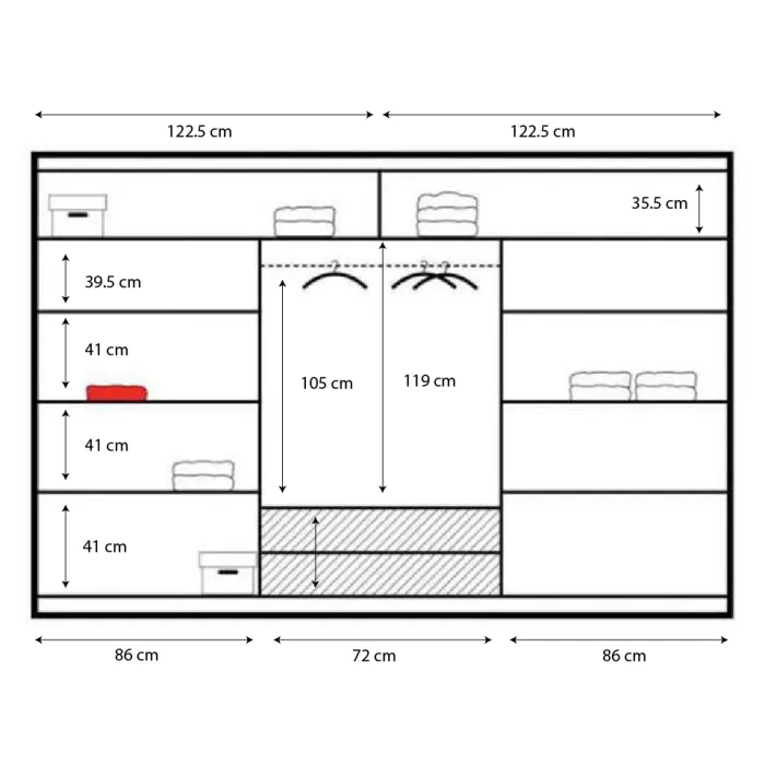 Erving 250cm Sliding Door Wardrobe Oak Sonoma