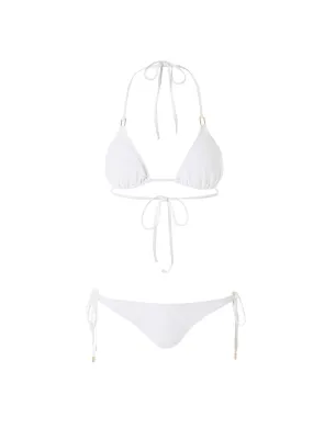 Exclusive Cancun White Ribbed Classic Triangle Bikini