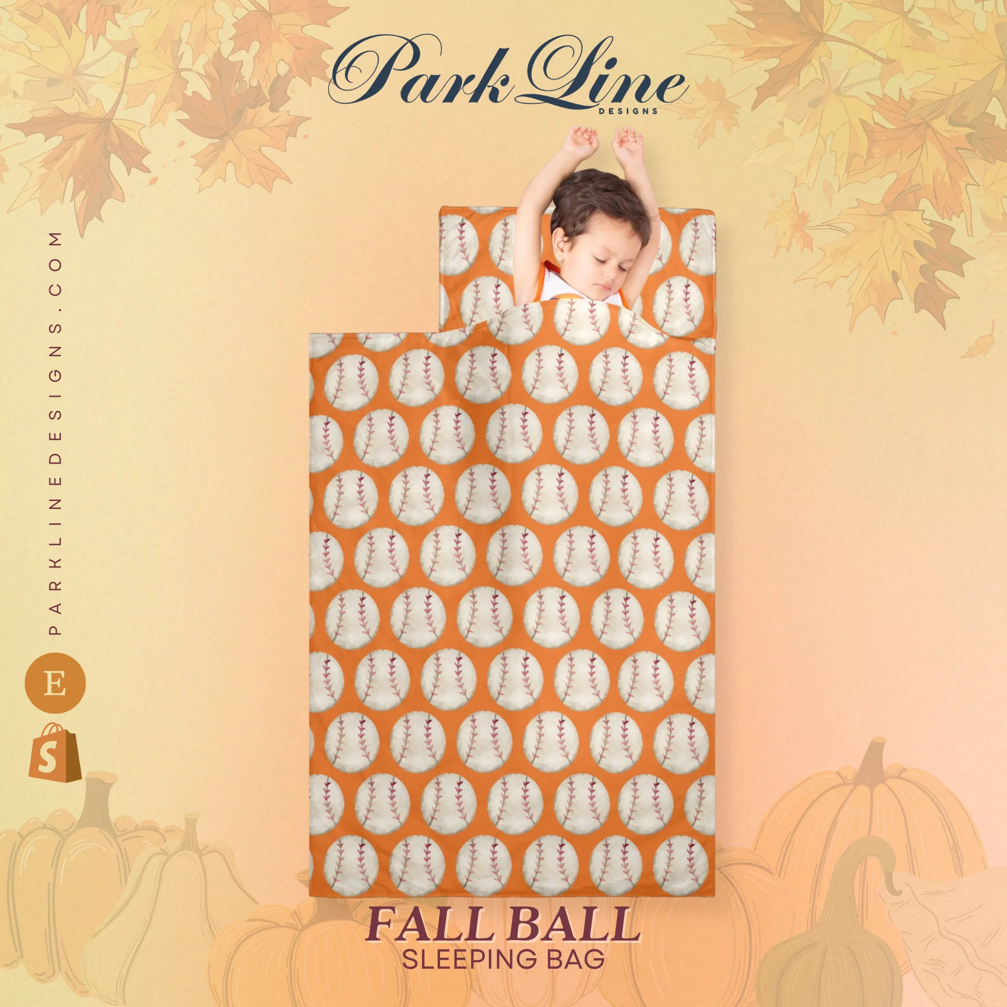 Fall Ball Kids' Long Sleeping Bag | A Catchy Blend of Comfort & Style | Lightweight and Durable Sleeping Bag for Kids