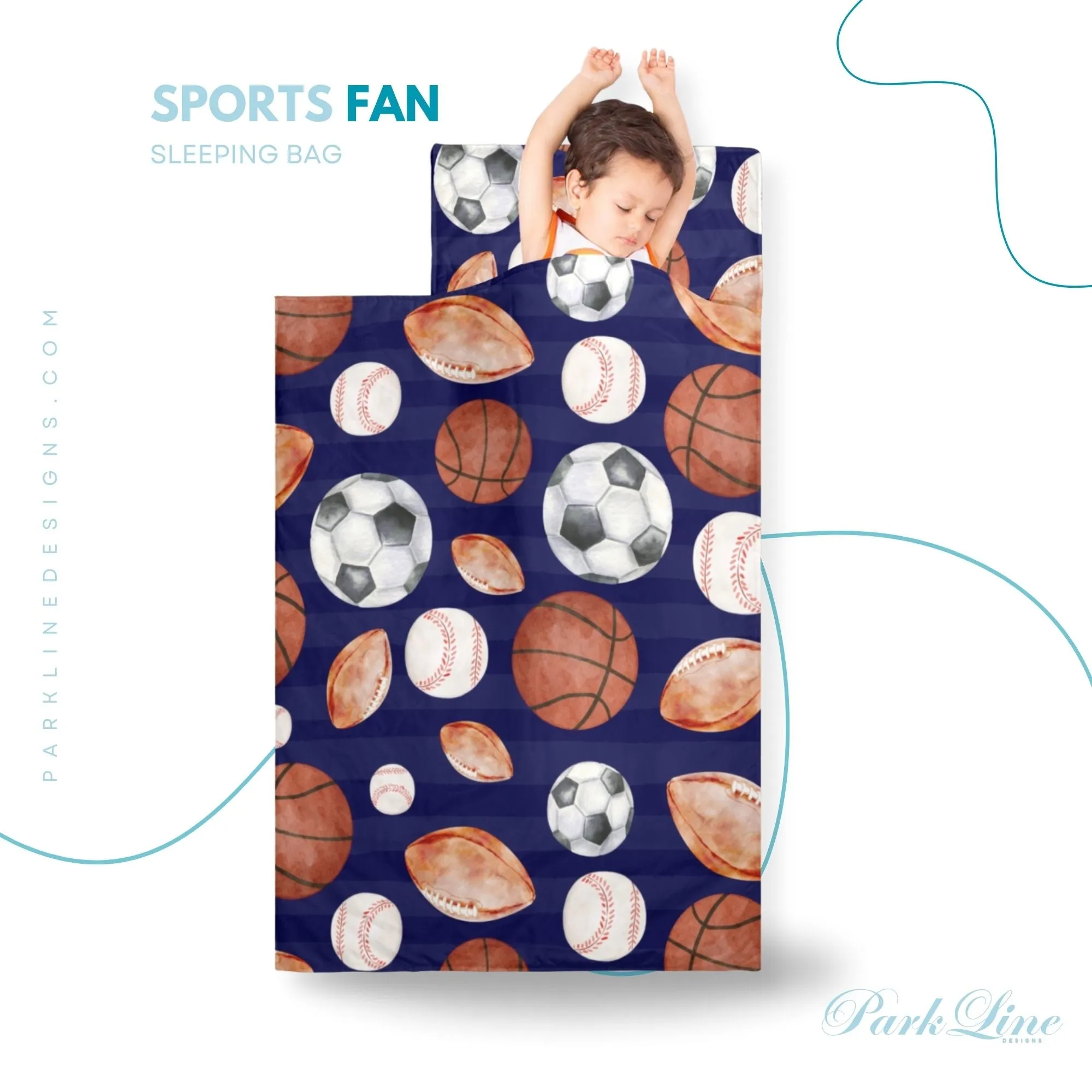 Fall Ball Kids' Long Sleeping Bag | A Catchy Blend of Comfort & Style | Lightweight and Durable Sleeping Bag for Kids