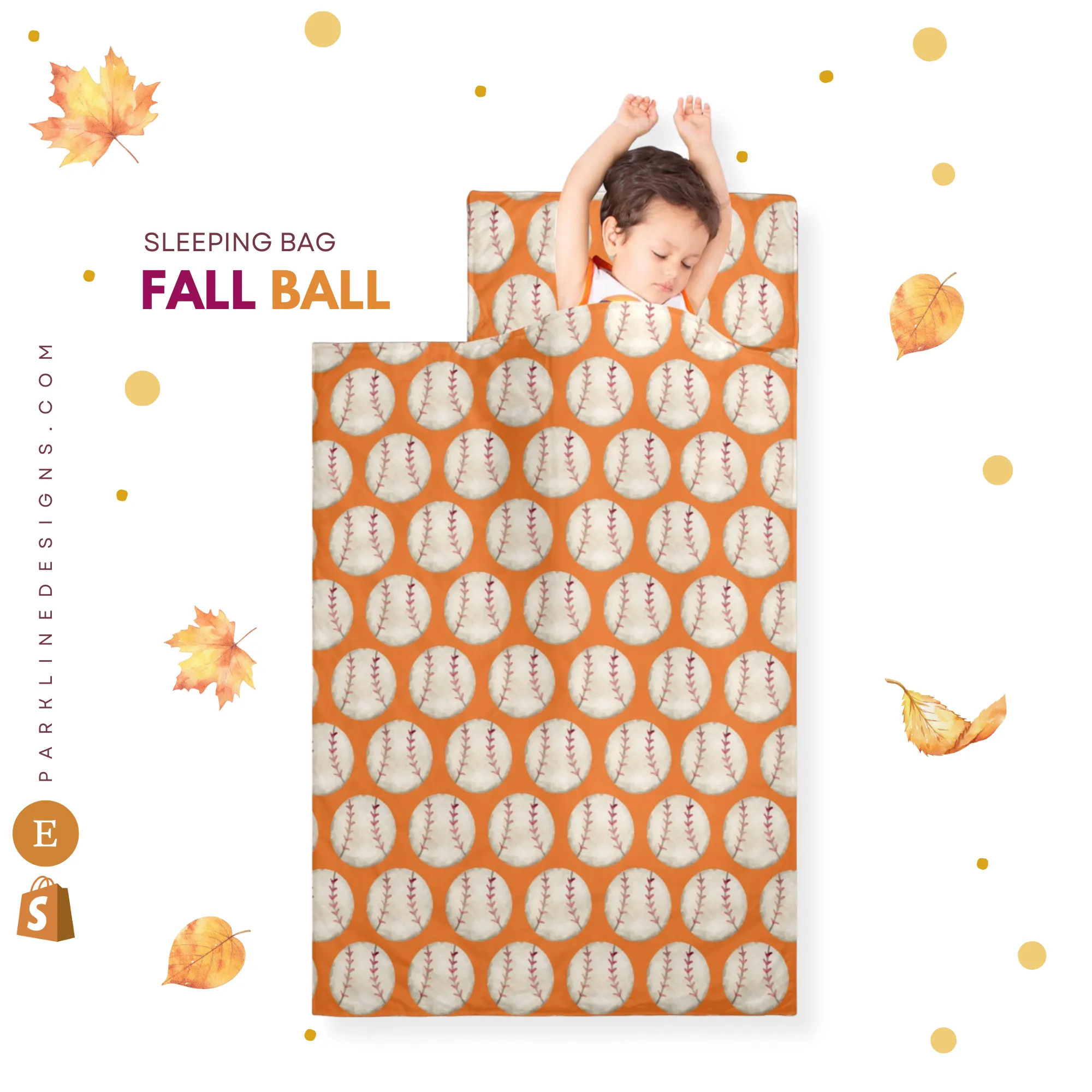 Fall Ball Kids' Long Sleeping Bag | A Catchy Blend of Comfort & Style | Lightweight and Durable Sleeping Bag for Kids