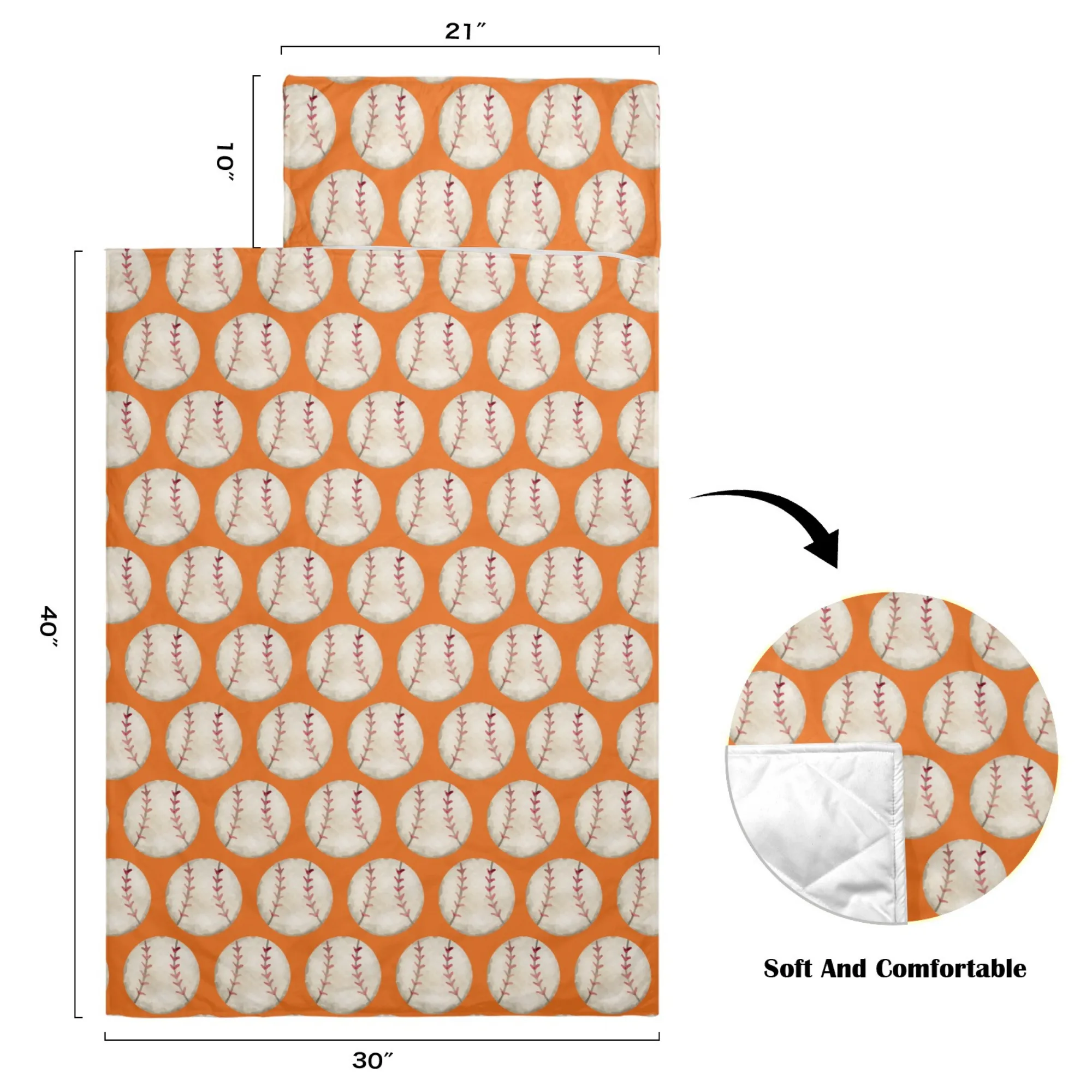 Fall Ball Kids' Long Sleeping Bag | A Catchy Blend of Comfort & Style | Lightweight and Durable Sleeping Bag for Kids