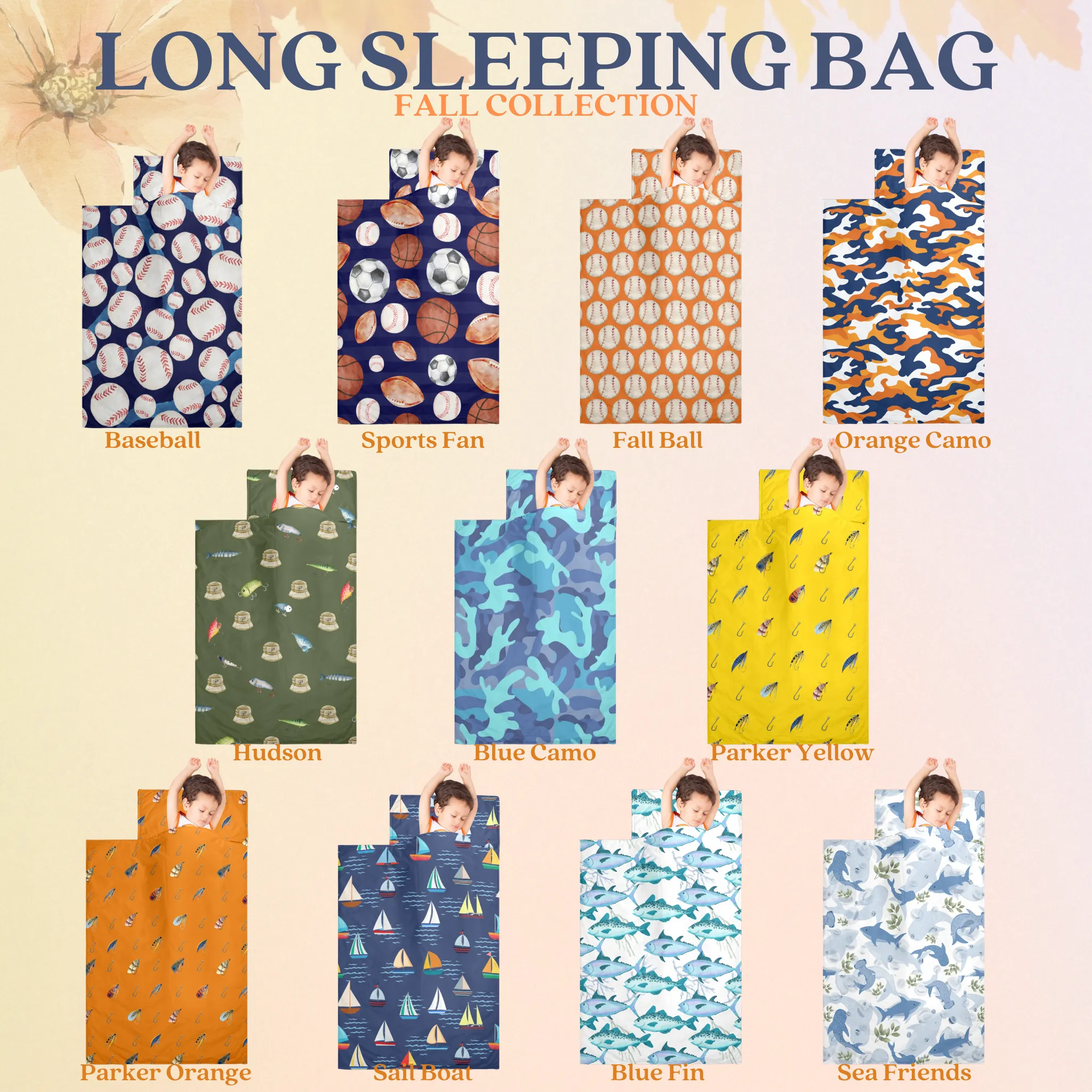 Fall Ball Kids' Long Sleeping Bag | A Catchy Blend of Comfort & Style | Lightweight and Durable Sleeping Bag for Kids