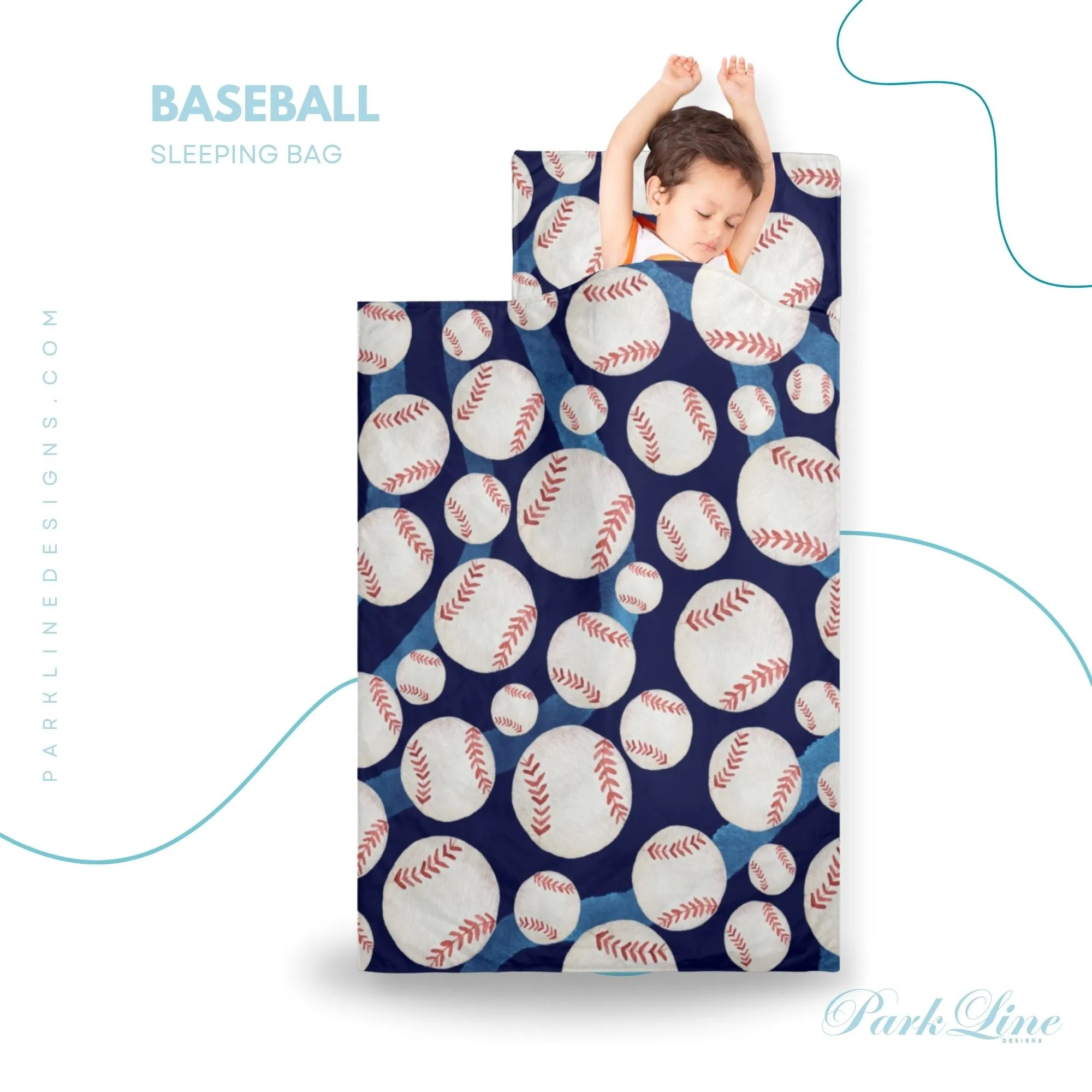 Fall Ball Kids' Long Sleeping Bag | A Catchy Blend of Comfort & Style | Lightweight and Durable Sleeping Bag for Kids