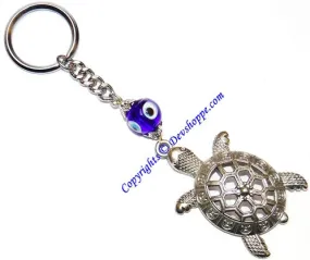 Feng Shui Tortoise Key chain with evil eye bead