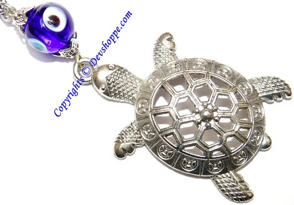 Feng Shui Tortoise Key chain with evil eye bead