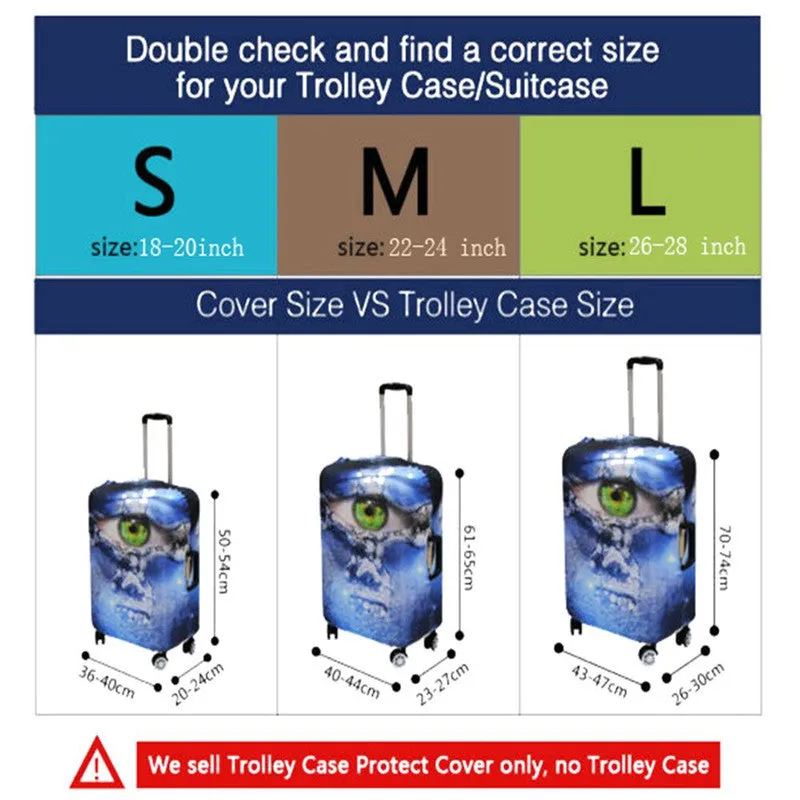 FORUDESIGNS Travel Suitcase Protective Clover Cover Luggage Accessories for 18-28 inch Trolley Case Durable Anti-dust Luggage Covers