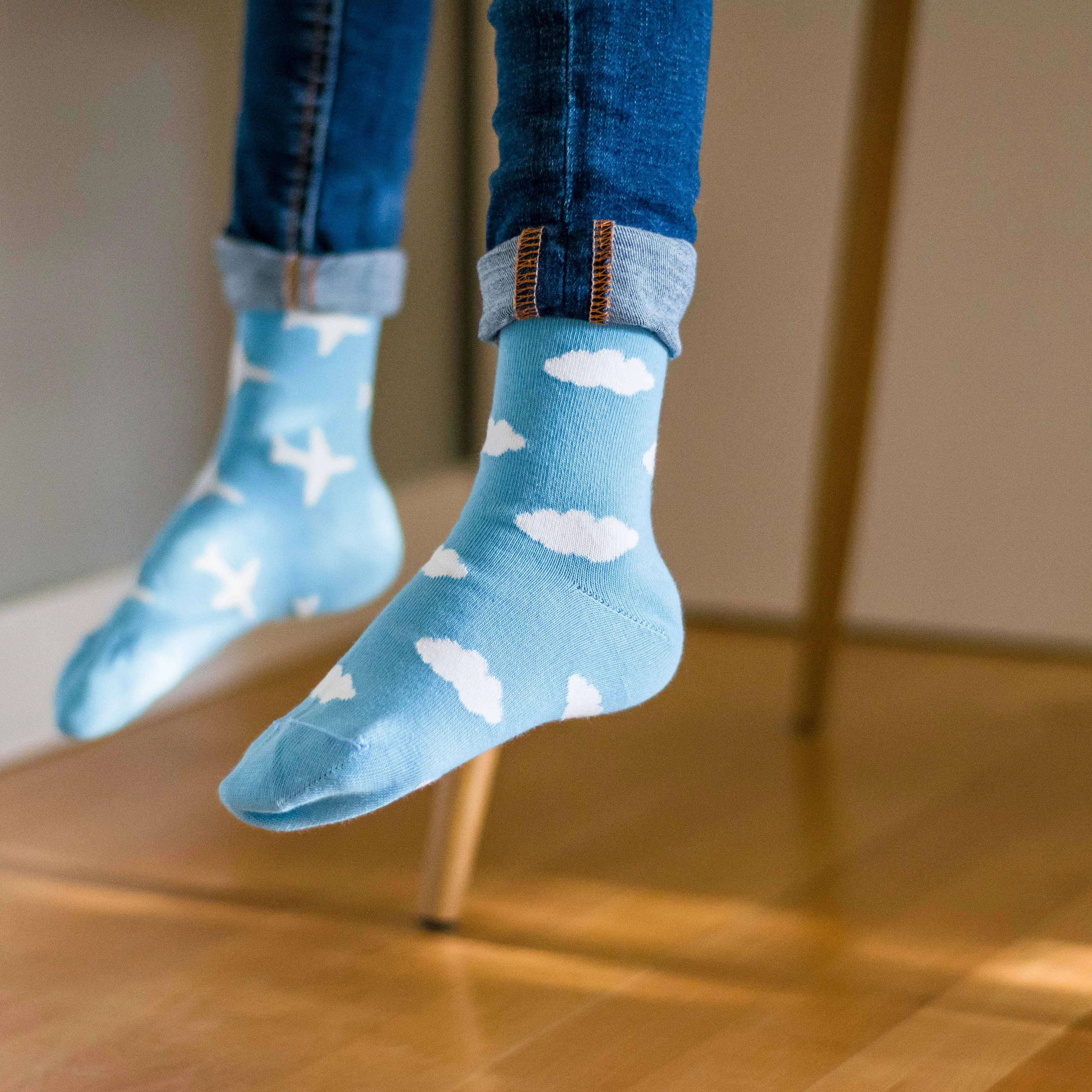 Kid's Plane, Clouds, & Suitcase Socks