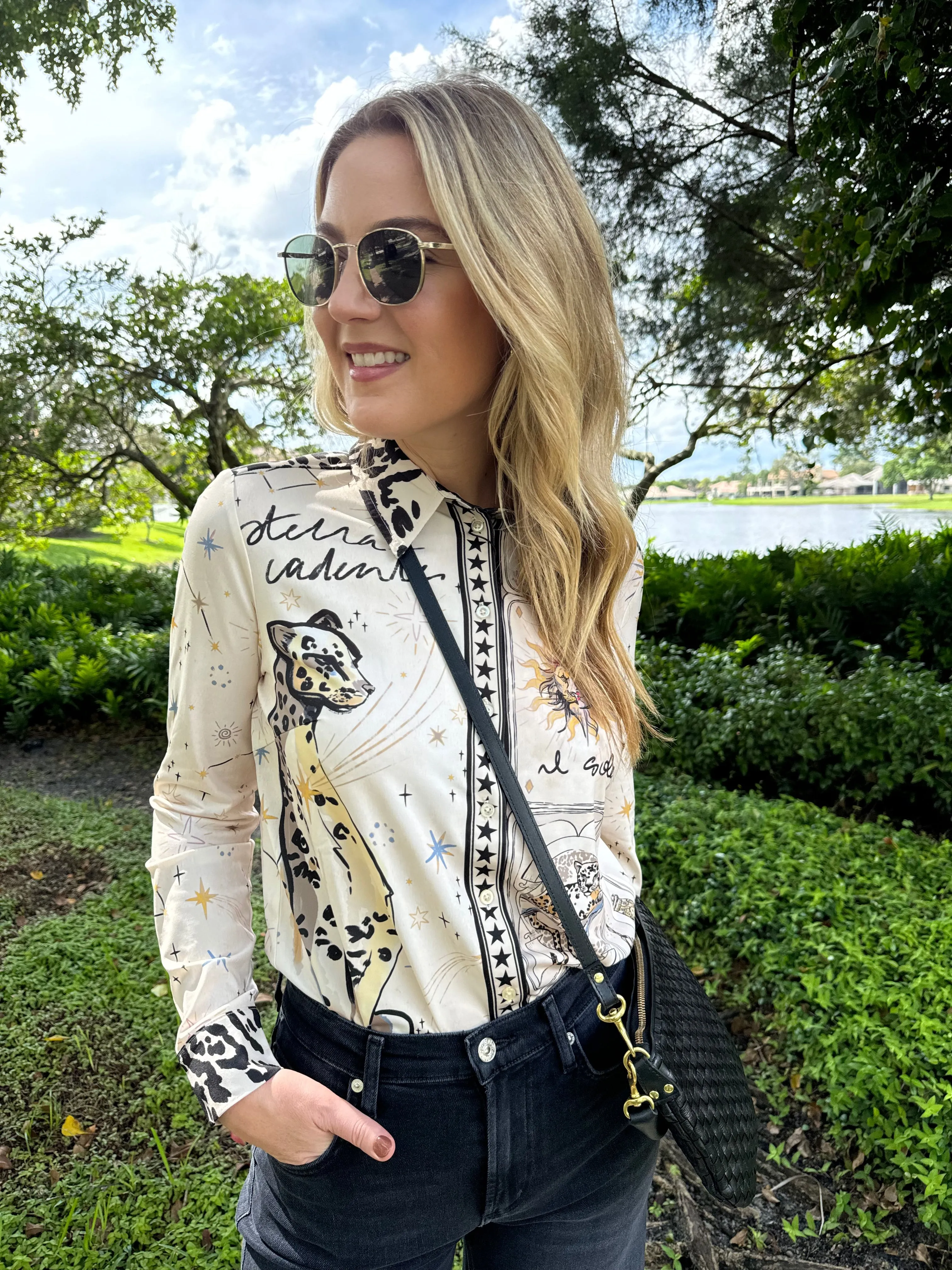 Leopard Silky Shirt Blouse