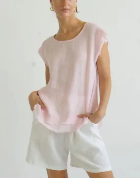 Linen Shell Top - Pink