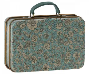 Maileg | Metal Tin Suitcase, Blossom - Blue