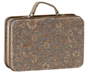 Maileg | Metal Tin Suitcase, Blossom - Grey
