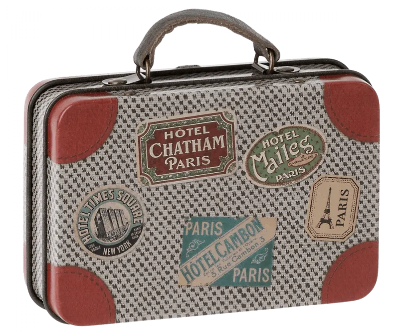Maileg | Metal Tin Suitcase, Travel - Grey