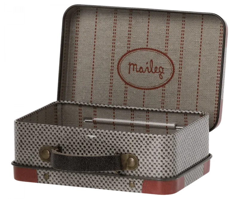 Maileg | Metal Tin Suitcase, Travel - Grey