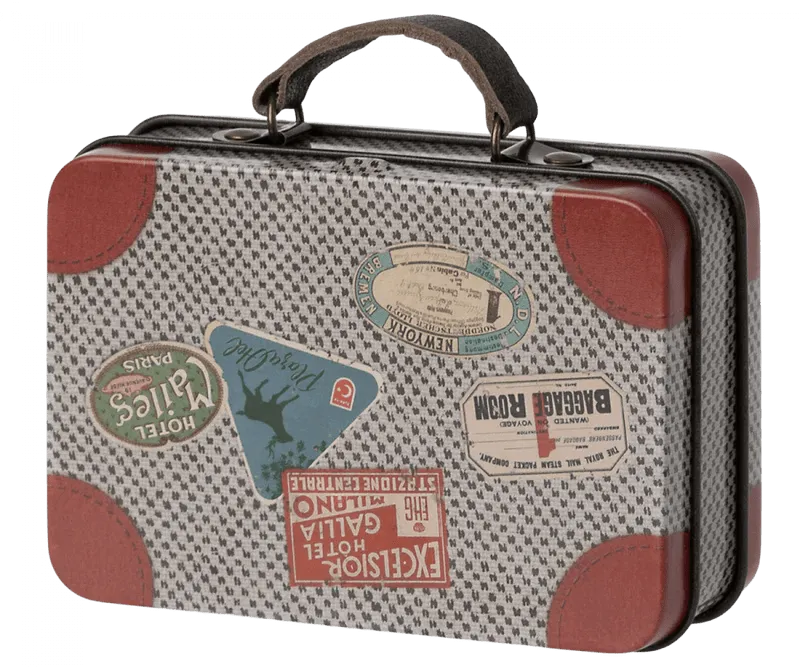 Maileg | Metal Tin Suitcase, Travel - Grey