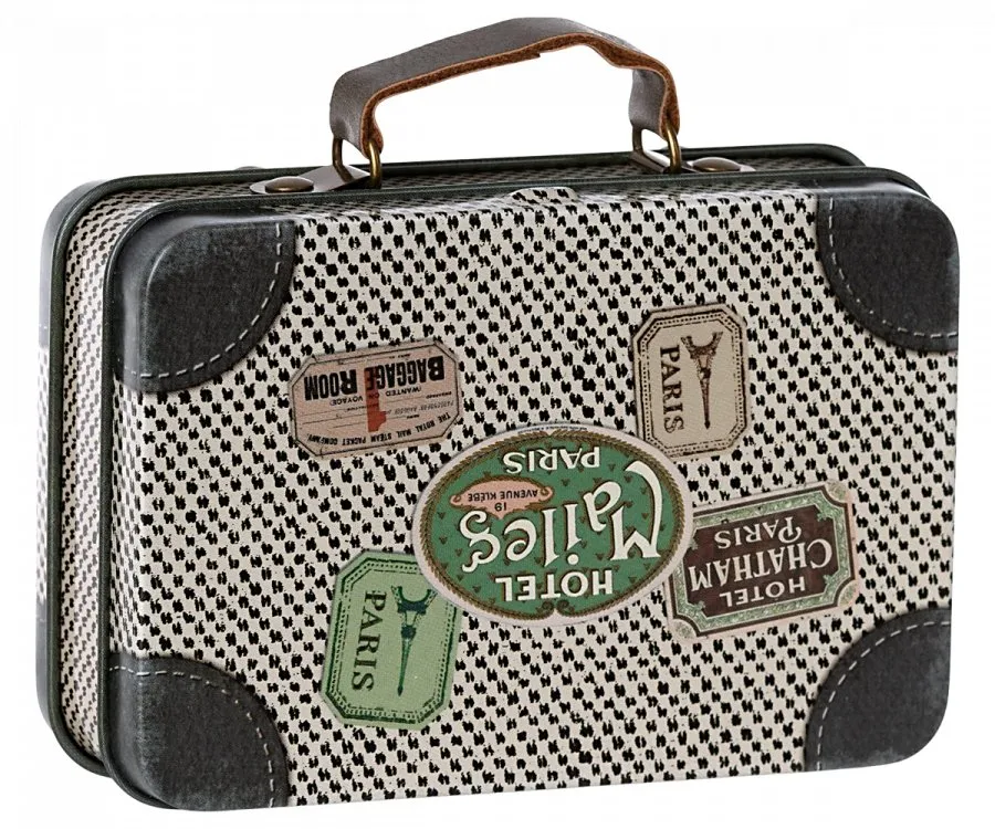 Maileg | Metal Tin Suitcase, Travel - Off White