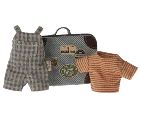 Maileg Overalls & Shirt in Suitcase, Mouse - Big Brother