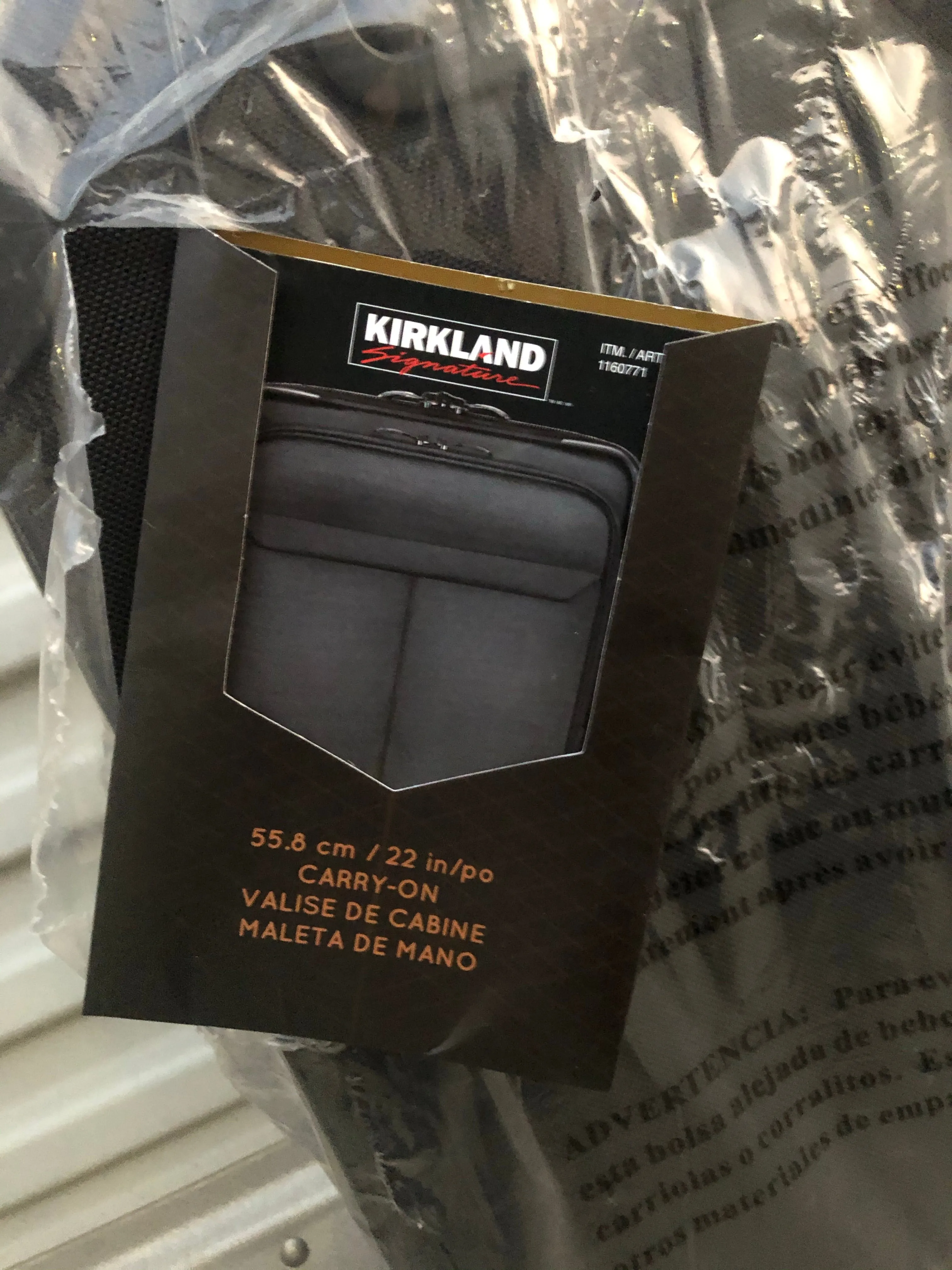 New Kirkland 22 in carry-on black  suitcase