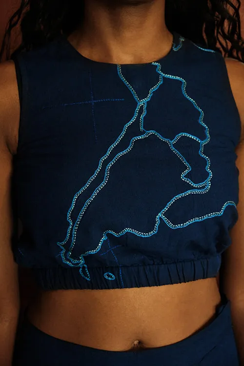 Okhai 'Journey' Hand Embroidery Work Short Top