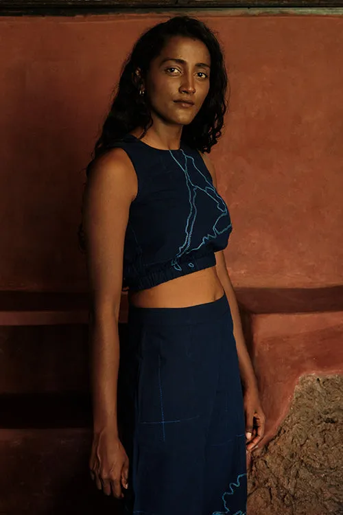 Okhai 'Journey' Hand Embroidery Work Short Top